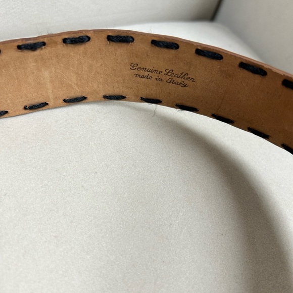 VINTAGE Swarovski Black Crystal Brown Leather Belt size 38 EXCELLENT CONTIDION - Picture 7 of 7